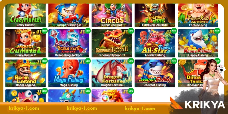 Discover the high-quality, excellent fishing game lobby at Fishing Krikya
