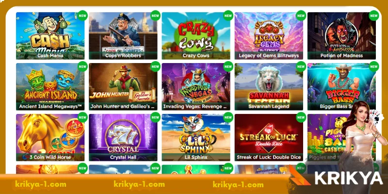 Explore the top-notch, high-quality Slot betting lobby at Krikya
