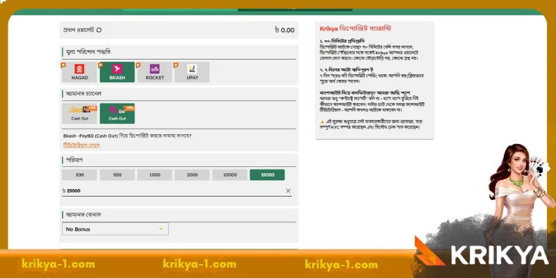 Important notes when depositing money into your Krikya account